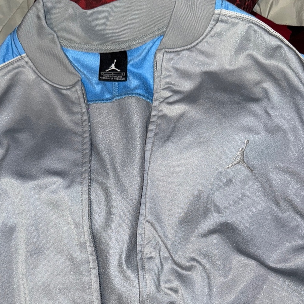 Jordan Men's Gray and Blue Jacket